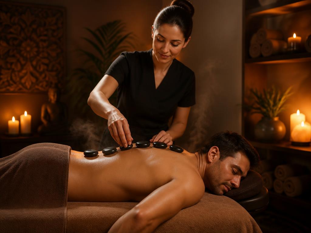 Massagem pedras quentes